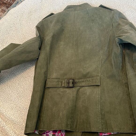 Twiggy green genuine leather jacket size medium - Picture 8 of 9